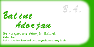 balint adorjan business card