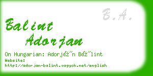 balint adorjan business card